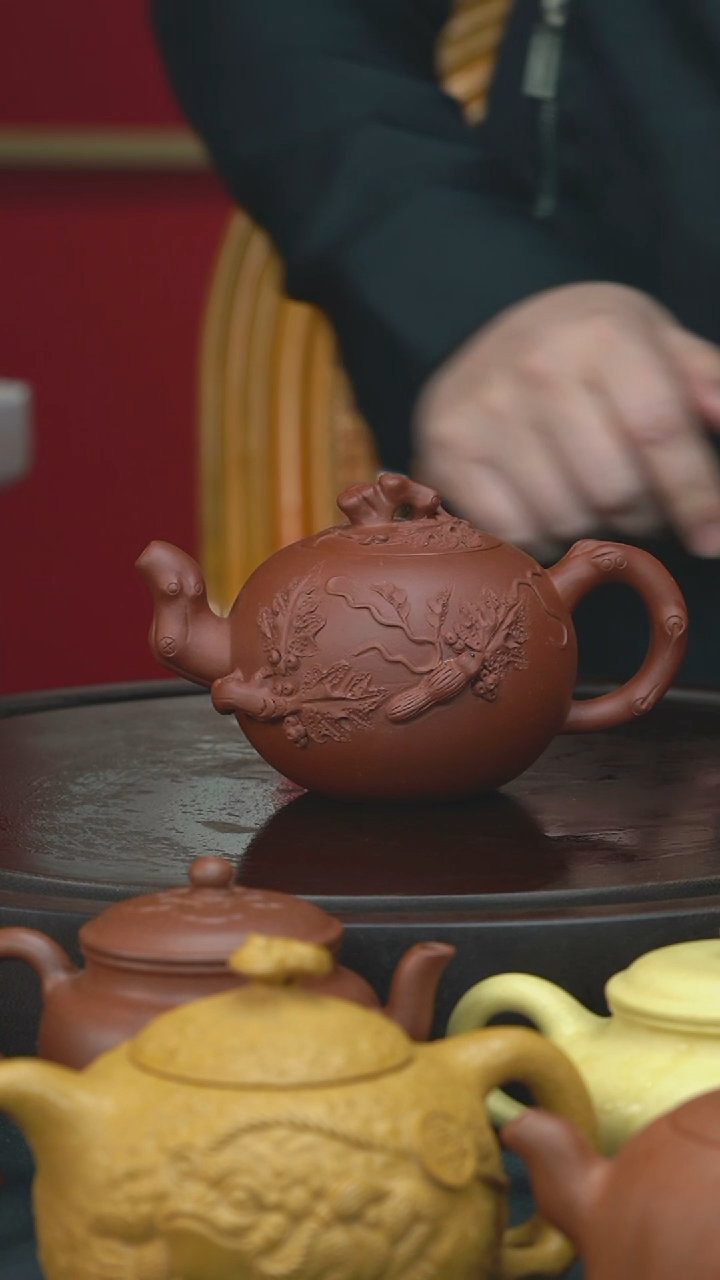 【闪购商品】紫砂茶壶半手工松鼠葡萄350cc