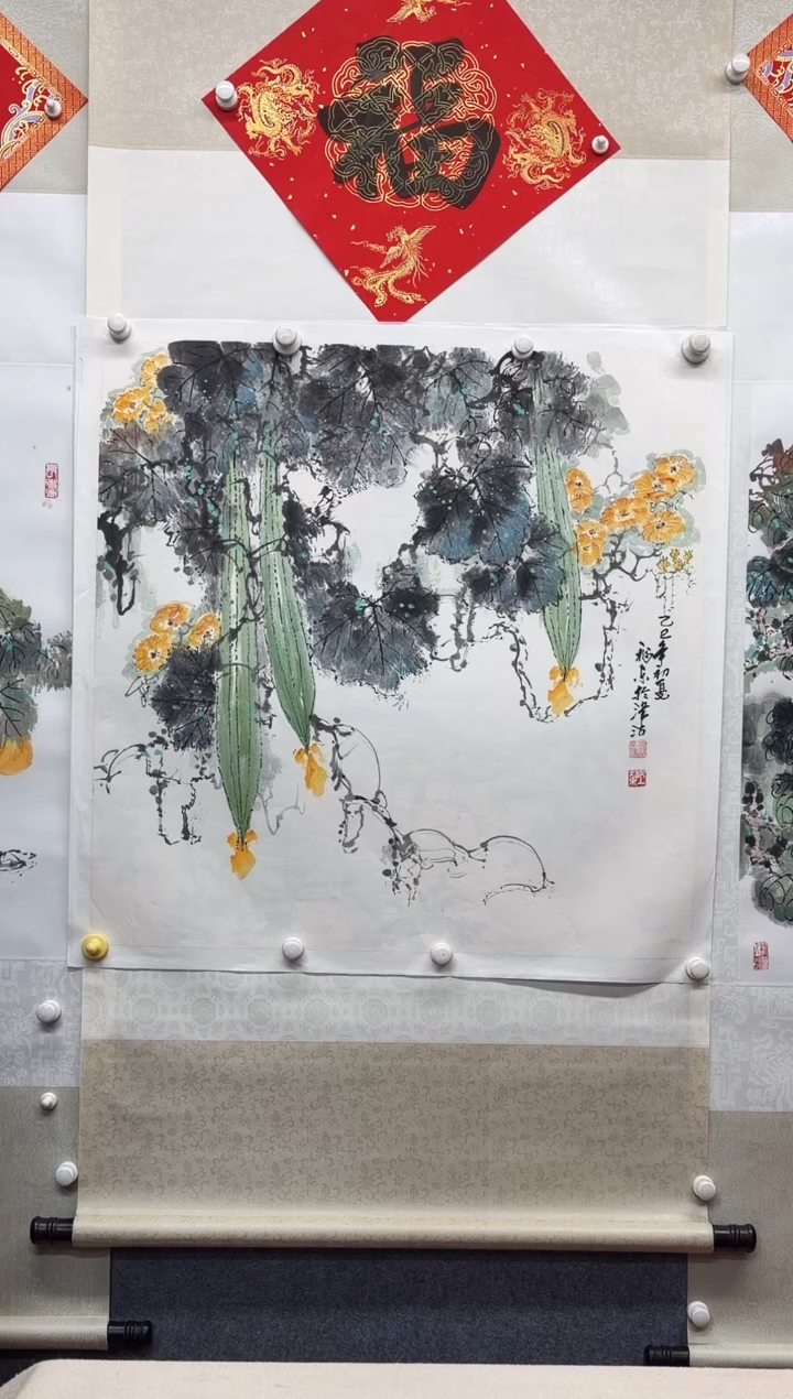 纸本68*68手绘国画作品定制