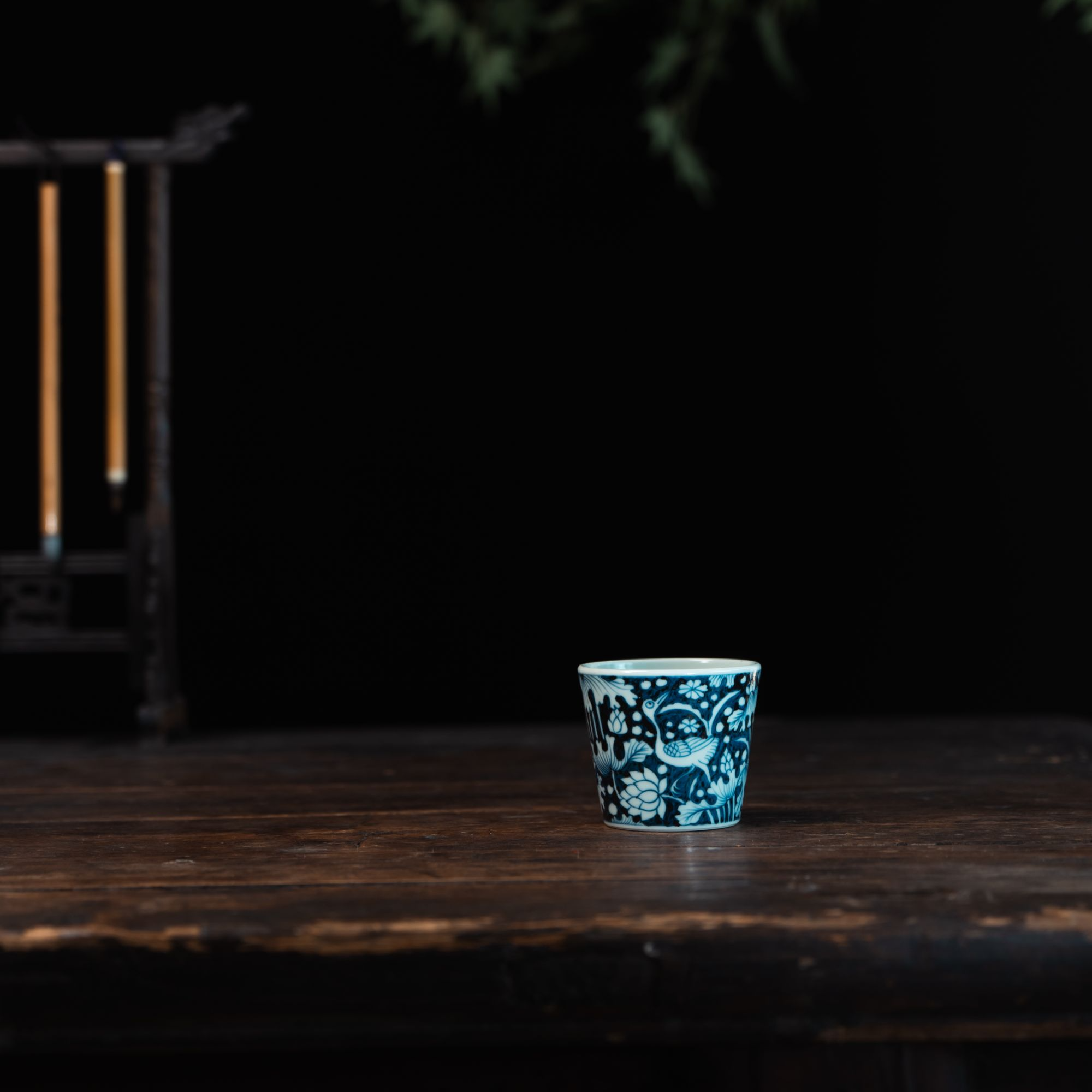 幽兰溪堂 元青花【一鹭莲科】冰桶杯