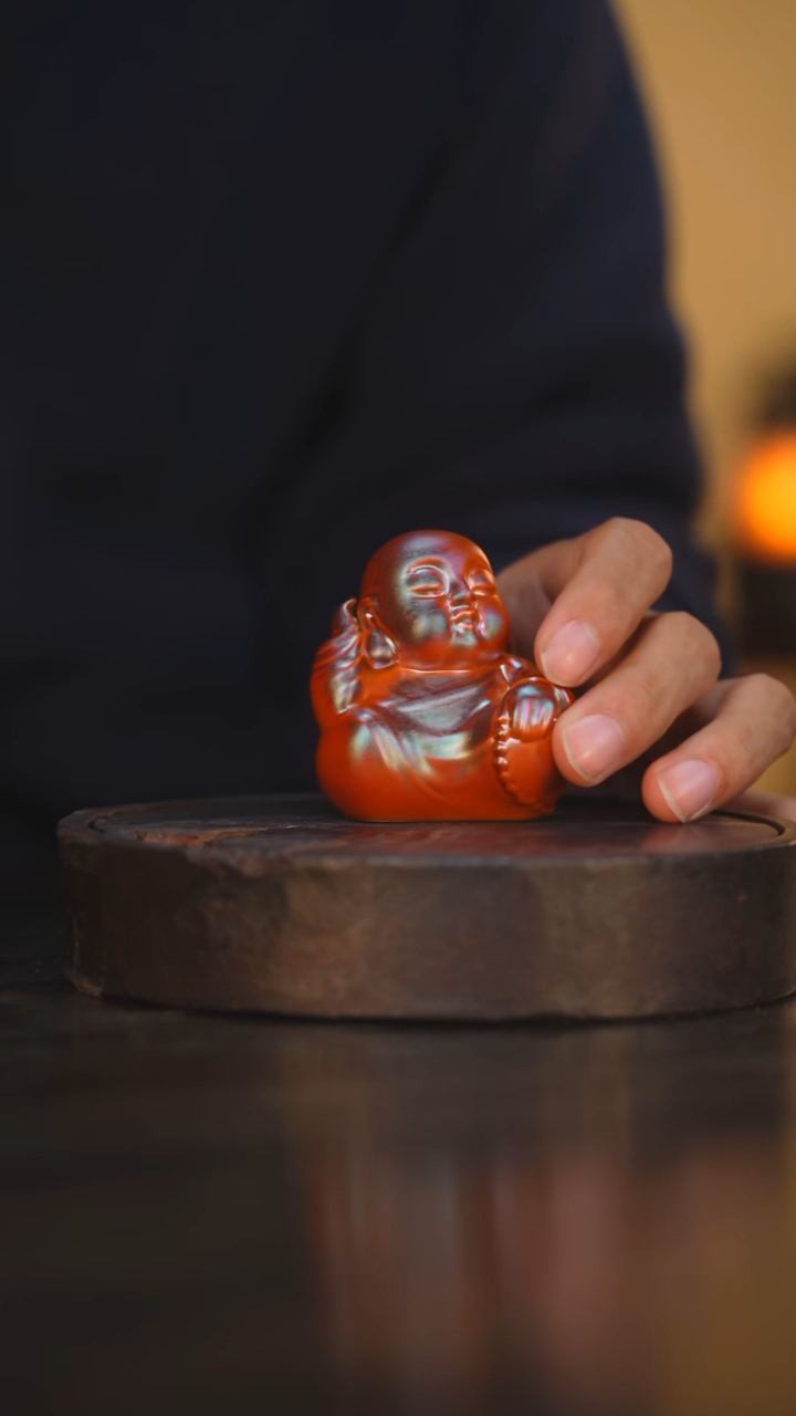 41柴房陶瓷柴烧向佛小和尚