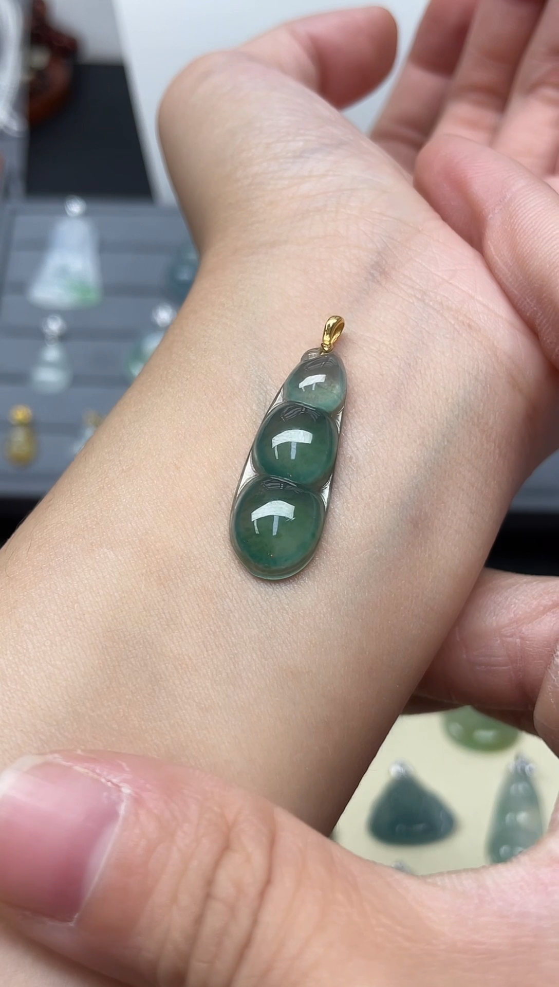 颈饰18K金镶嵌翡翠（15号链接）纯天然A货缅甸翡翠