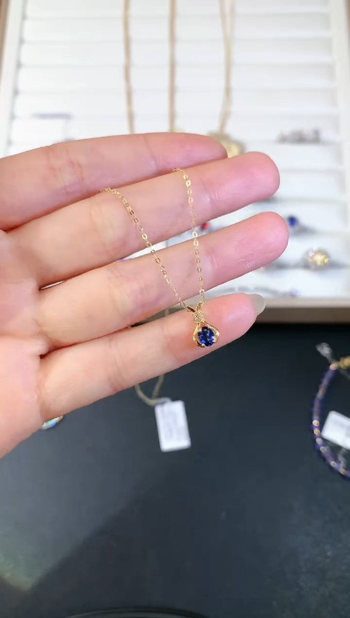 【闪购商品】蓝宝石套链18K金镶嵌S343|1480