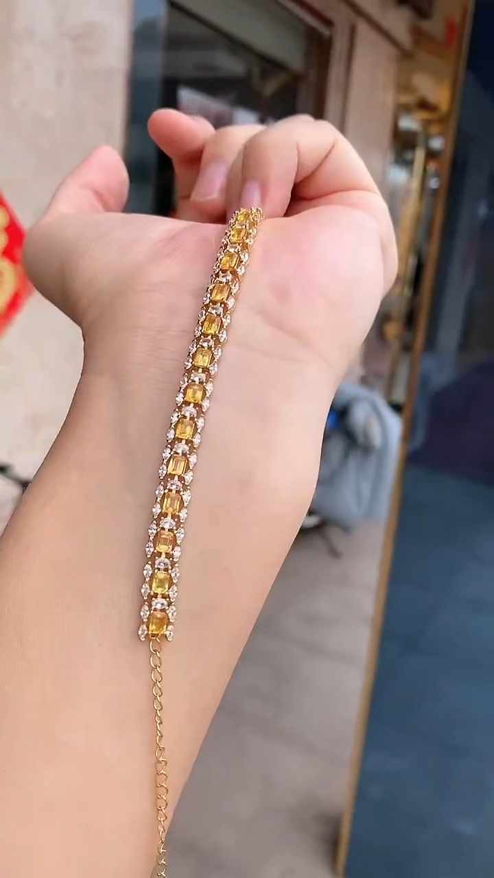 【闪购商品】蓝宝石手链银S925镶嵌手链