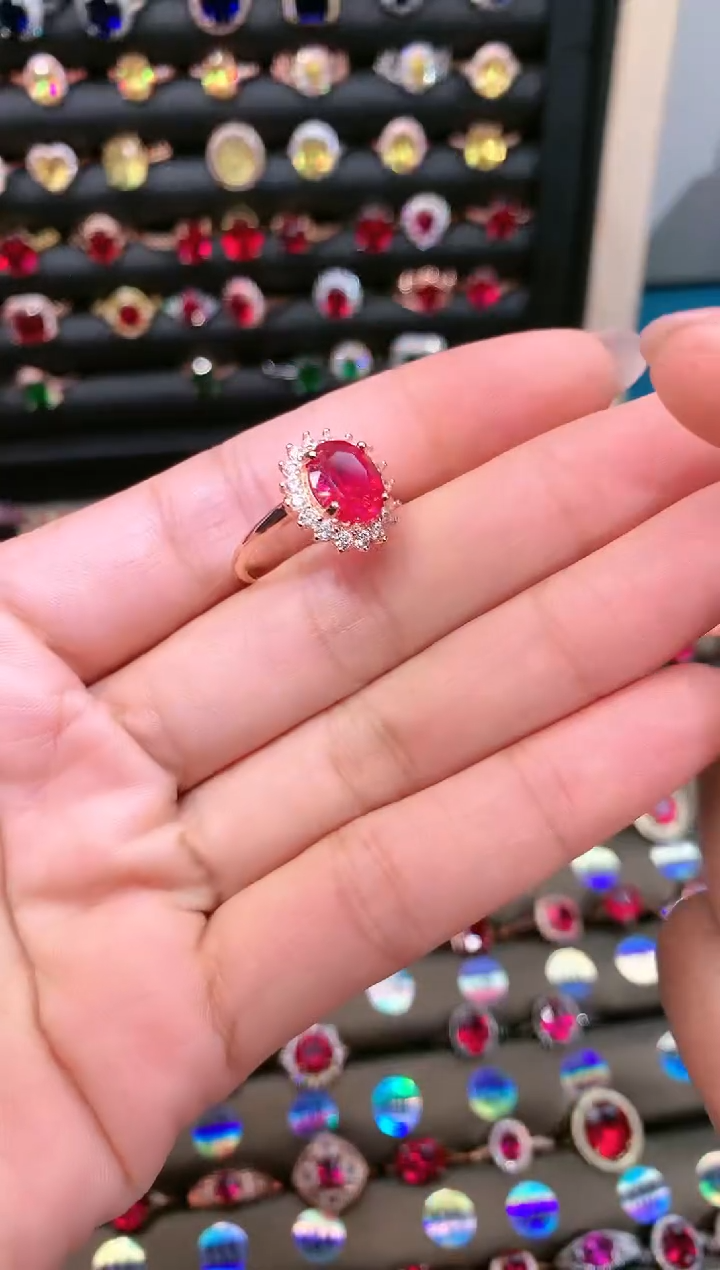 【闪购商品】红宝石戒指银S925镶嵌810