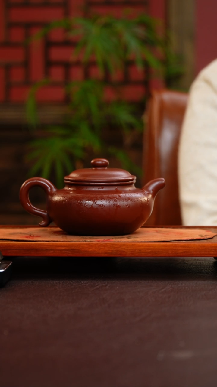 茶壶紫砂紫袍玉砂 仿古 300cc 
