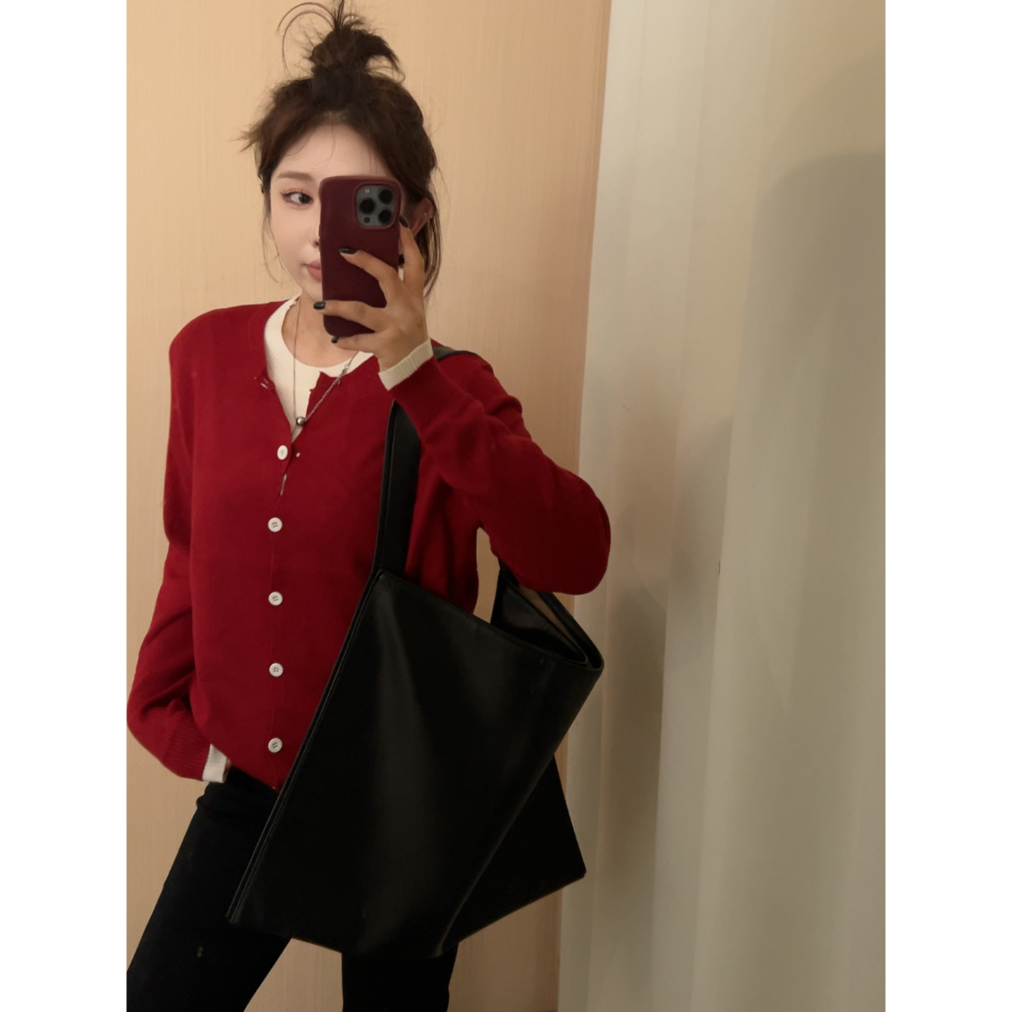 西西  [叠叠衫] 秋款显瘦毛衣针织撞色假两件上衣