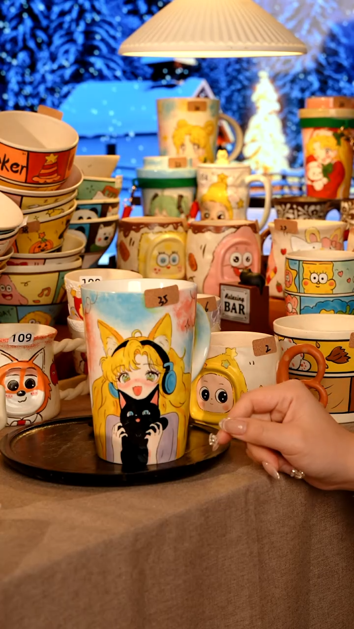 陶瓷035景德镇原创设计师高温手工手绘