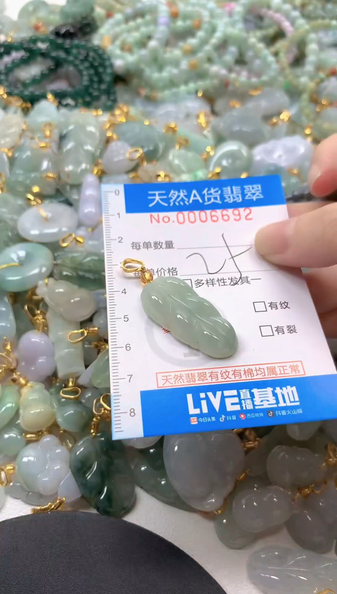 颈饰未镶嵌翡翠净货挂件-6692