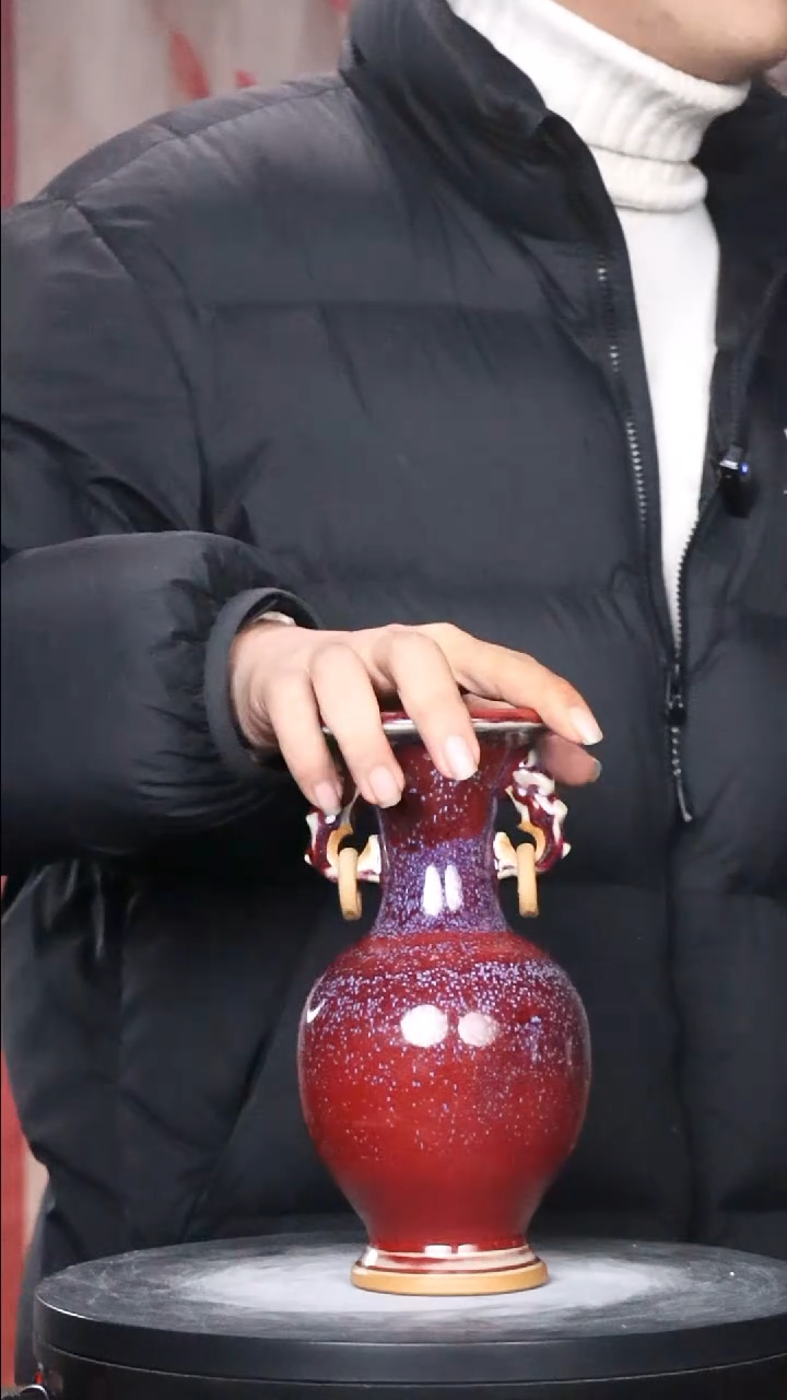 瓷片少年渡钧 钧瓷收藏品 红