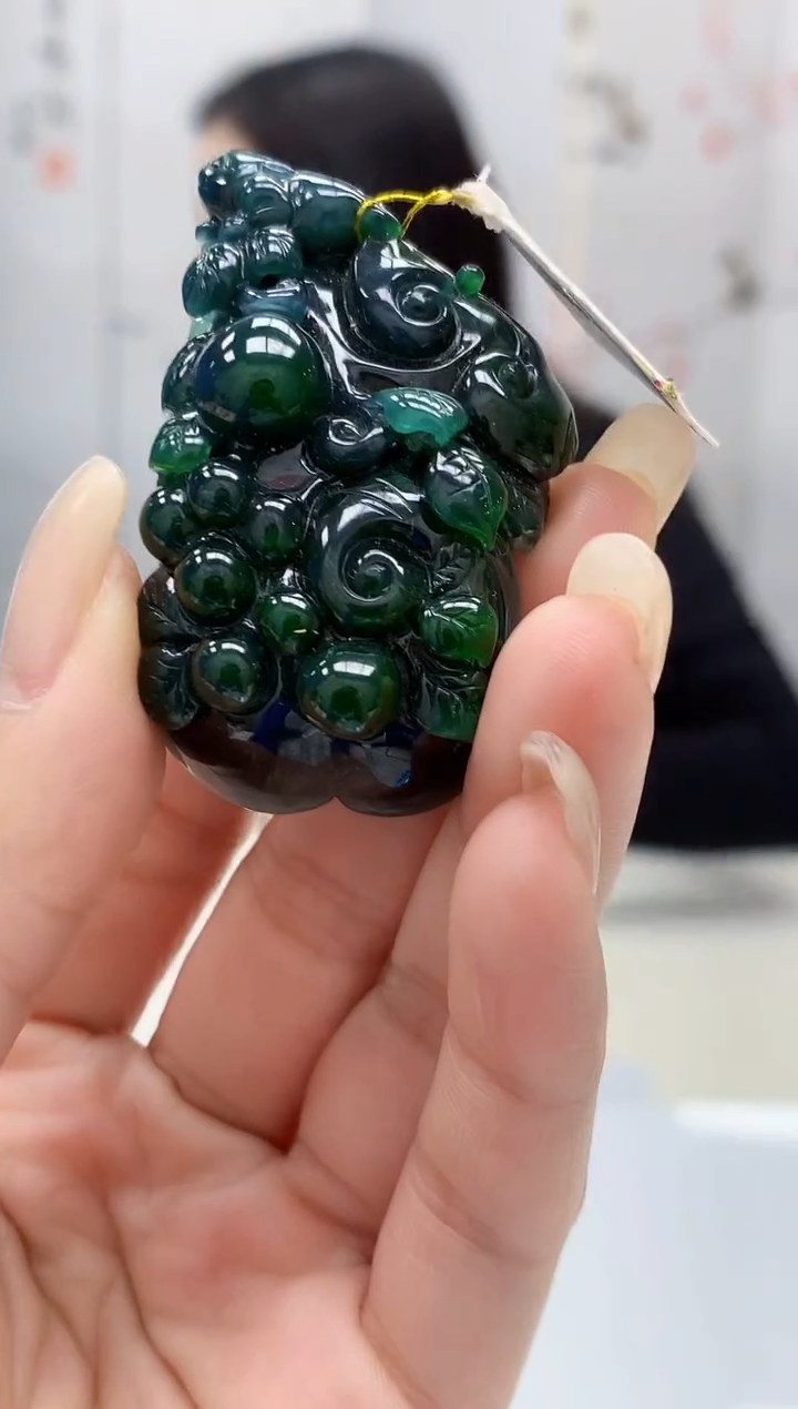 【闪购商品】定制翡翠未镶嵌4852lr-毛货挂件送珠链28