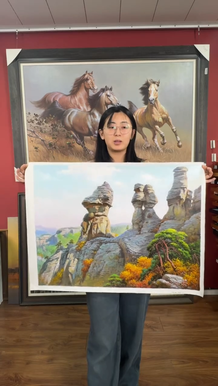 油画【80号】约50*70cm丨朝鲜原创纯手绘孤品油画丨顺丰包邮