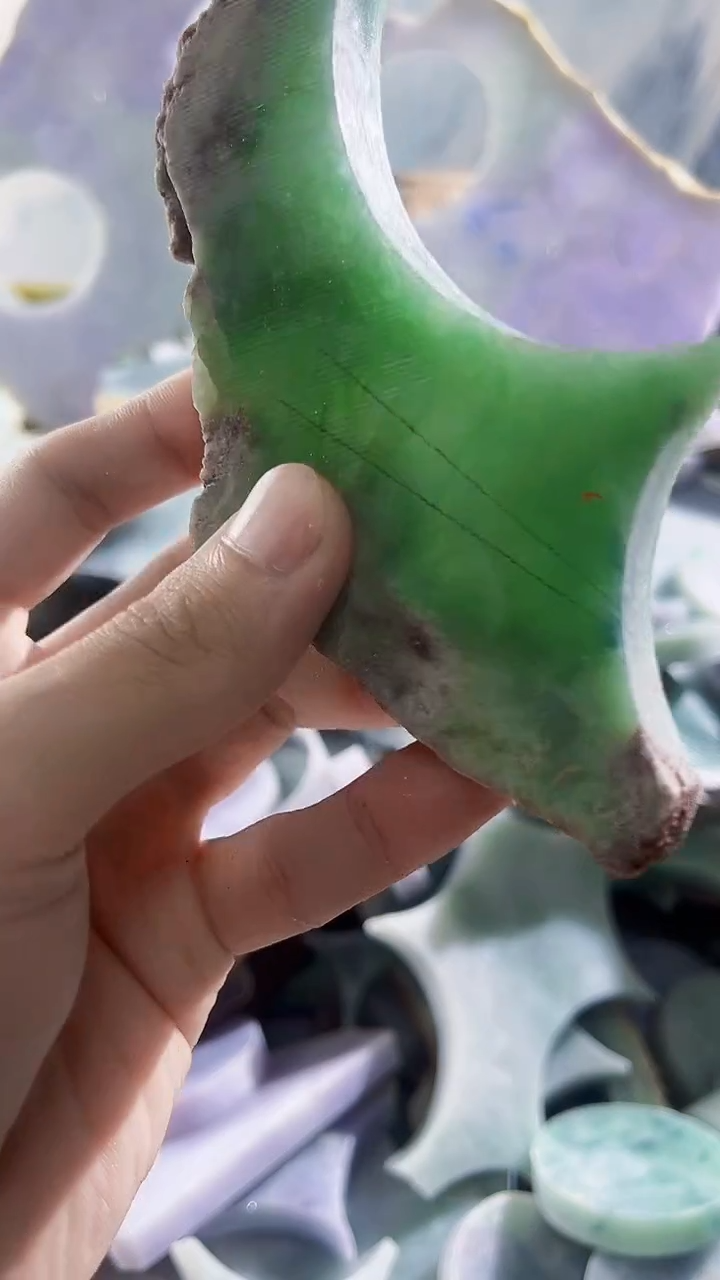 翡翠裸石缅甸翡翠A货文2316