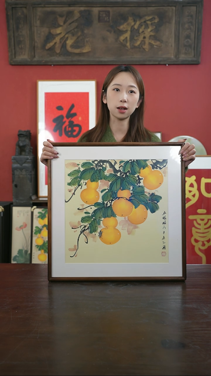 【闪购商品】书法手绘50*50-A339五福临门-孙颖