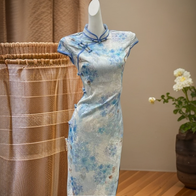 青未了【允可】25夏季新款醋酸提花中国风改良新中式旗袍 衣长125