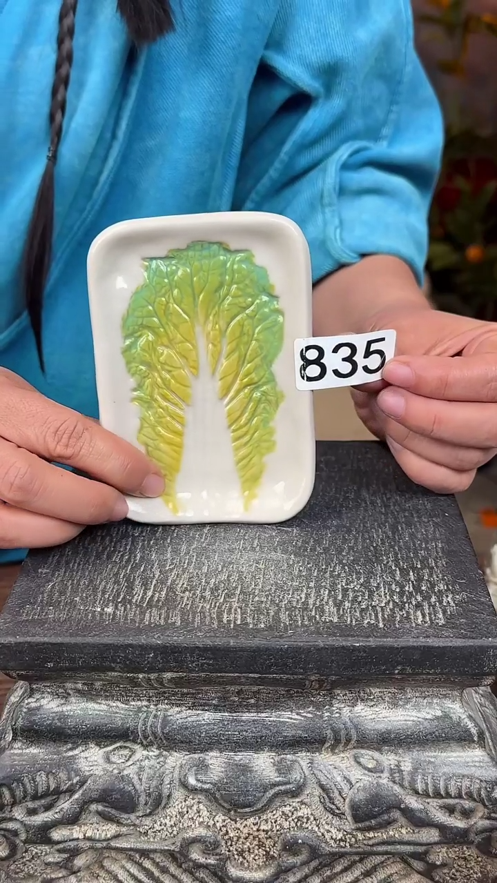 【闪购商品】摆件手工百财釉下彩歪歪扭扭