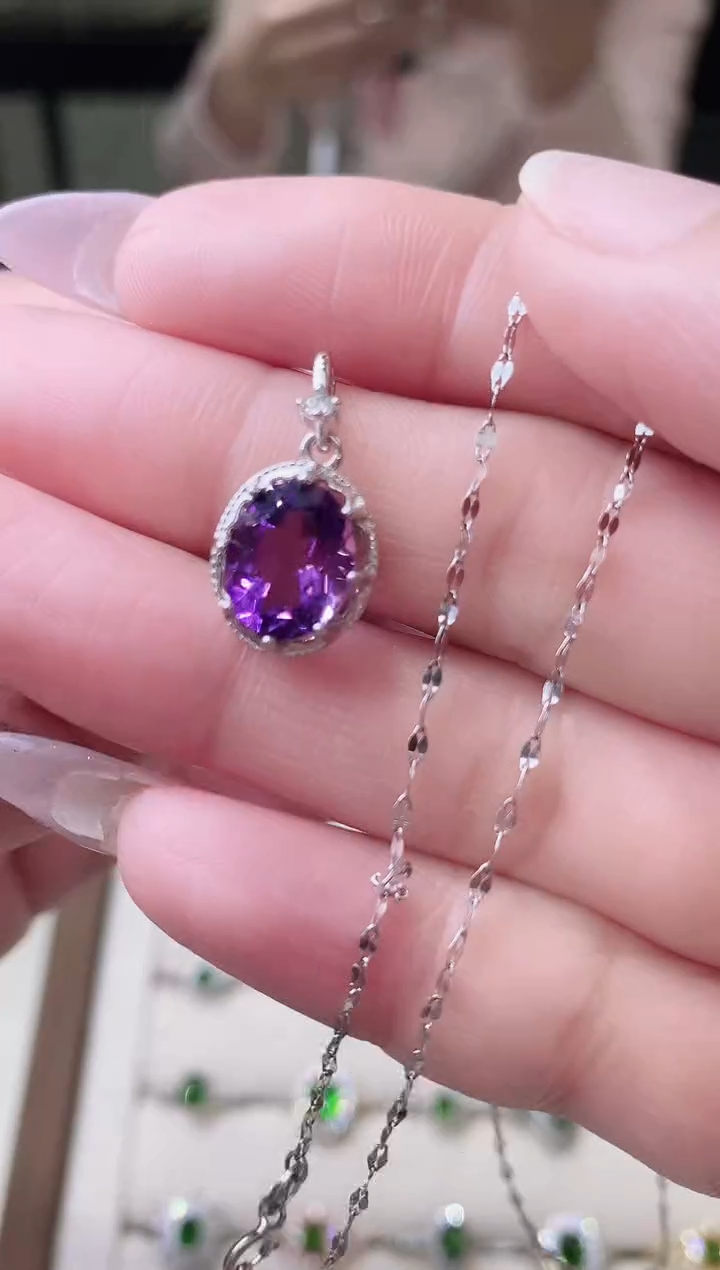 【闪购商品】紫晶颈饰银S925镶嵌1-72 