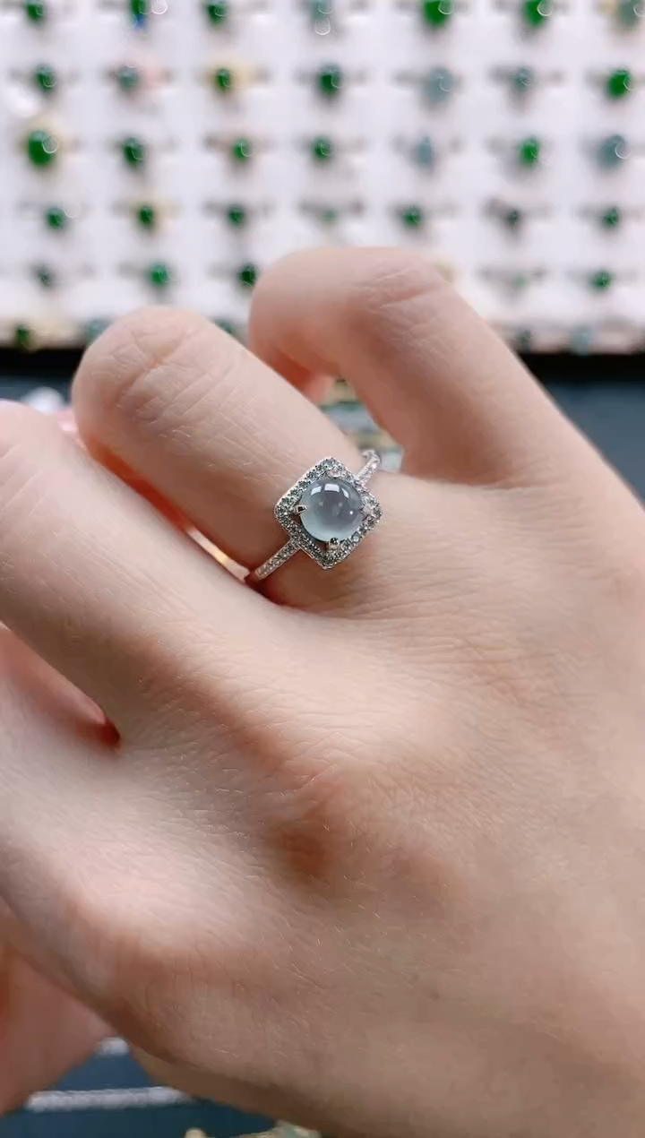 【闪购商品】翡翠戒指银S925镶嵌天然翡翠