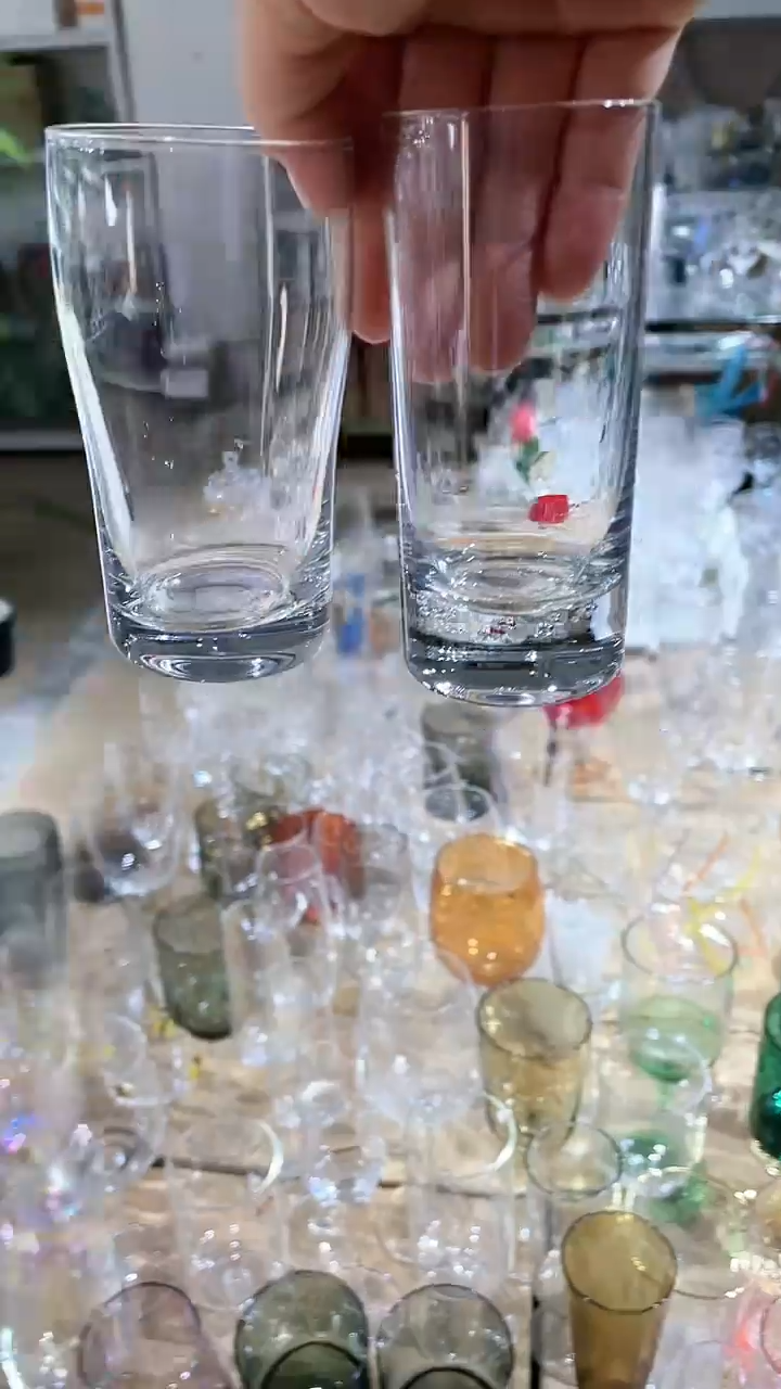 【闪购商品】水晶玻璃2只不同款水杯高款