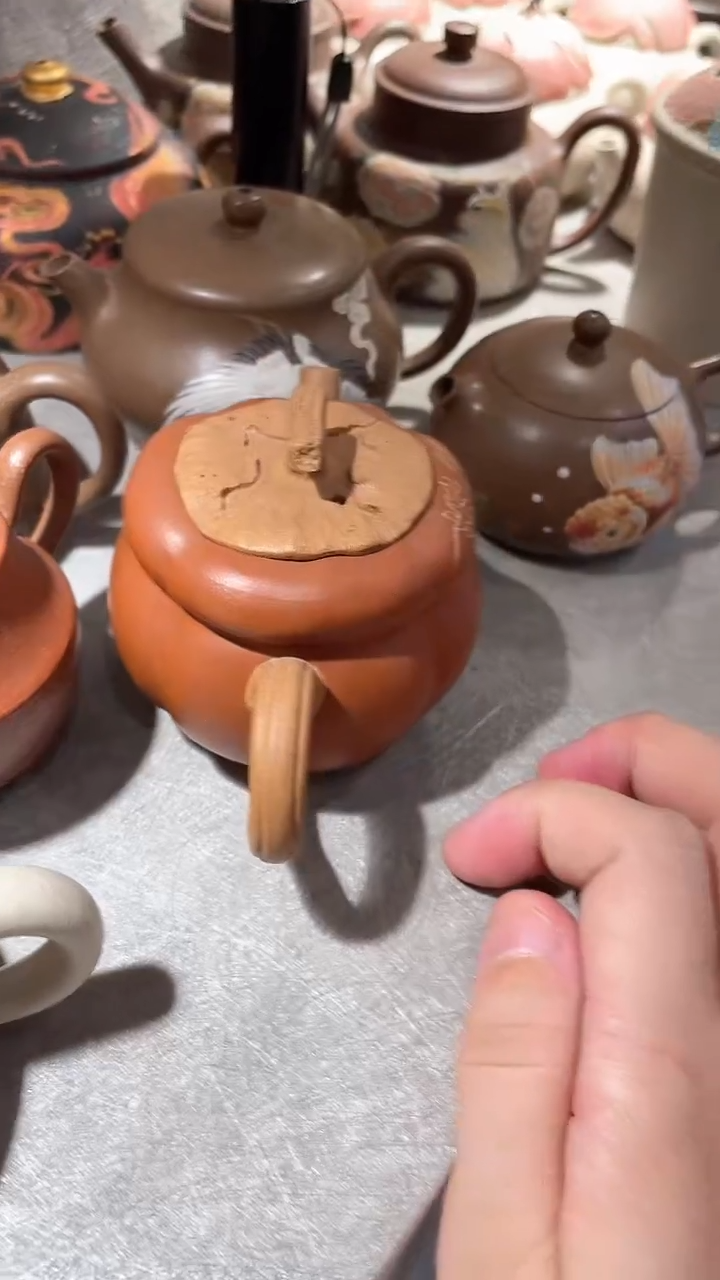 茶壶紫砂柿子紫砂壶