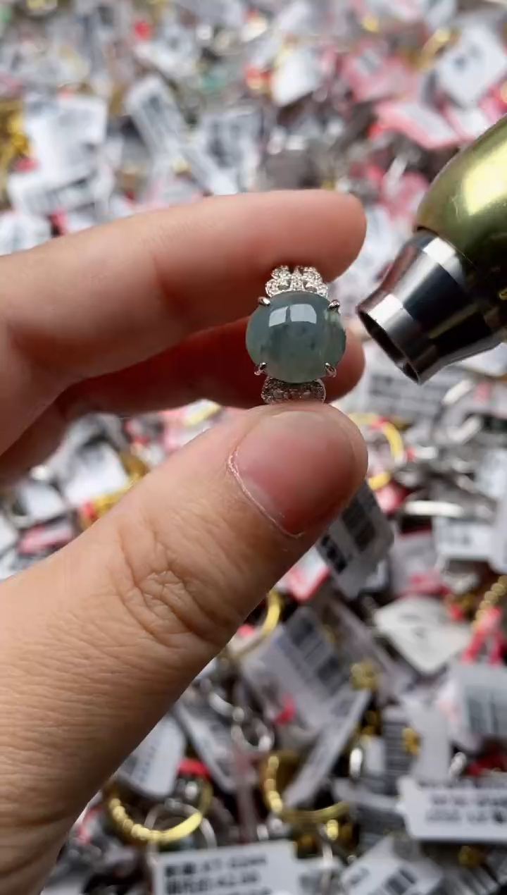 【闪购商品】翡翠戒指银S925镶嵌22222---9