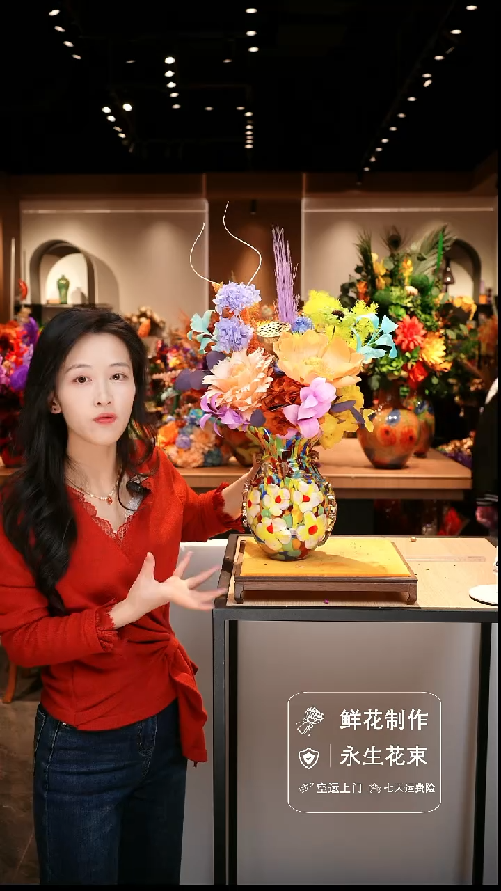 手工艺品琉璃手工花器花束空运包邮送货上门-以图片为准