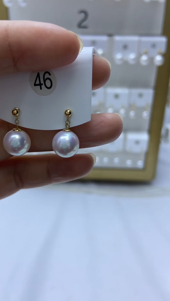 18K金镶嵌耳饰淡水珍珠46