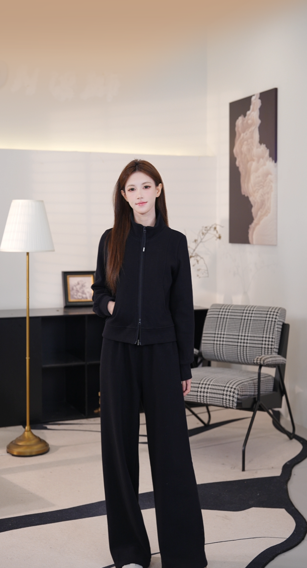 【一鸣专属】珩绣秋冬季休闲运动套装立领长袖卫衣直筒卫裤两件套