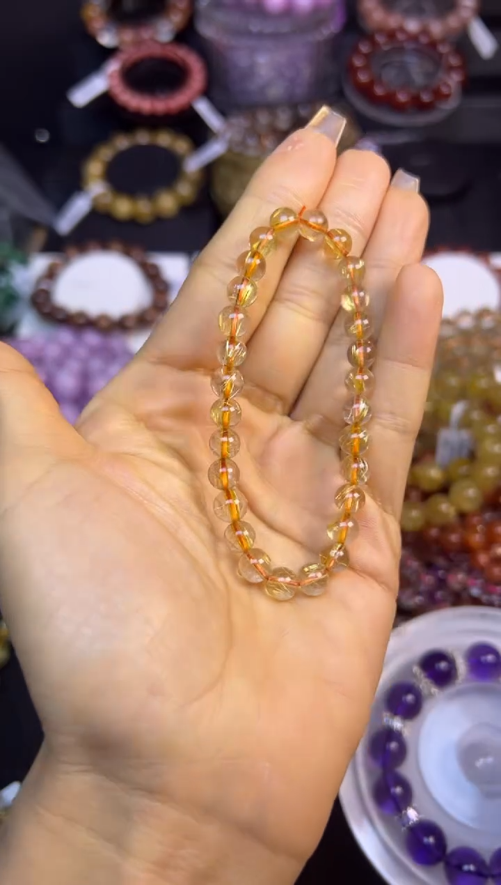 未镶嵌手串水晶金发晶6.8mm