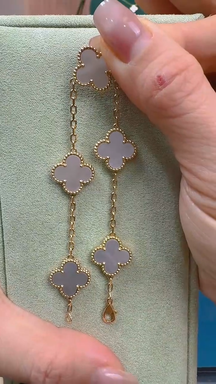 【闪购商品】贝壳（贝母）手链18K金镶嵌18K金15mm白贝母手链