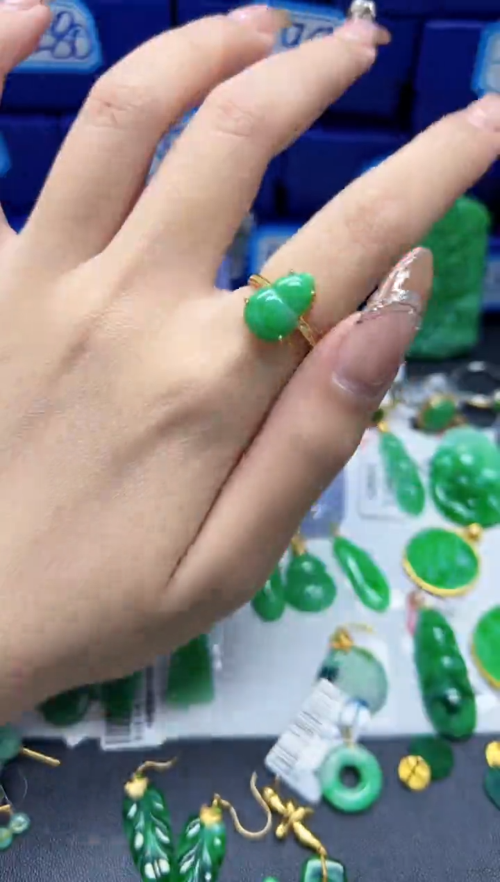 【闪购商品】翡翠戒指银S925镶嵌Y缅料A货/支持复检/一件