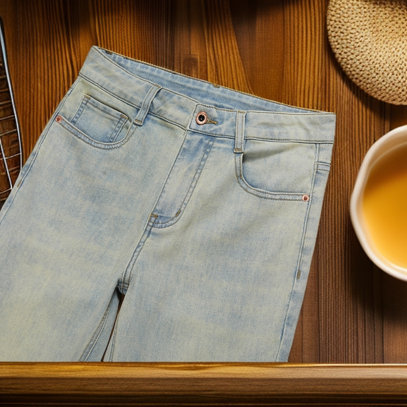 夏季新款碧罗兰百搭潮流修身潮流时尚直筒弹力高端九分牛仔裤1