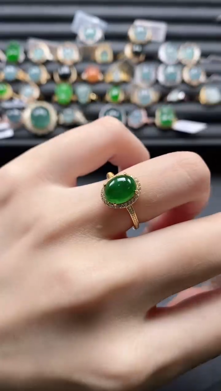 【闪购商品】翡翠戒指银S925镶嵌1111