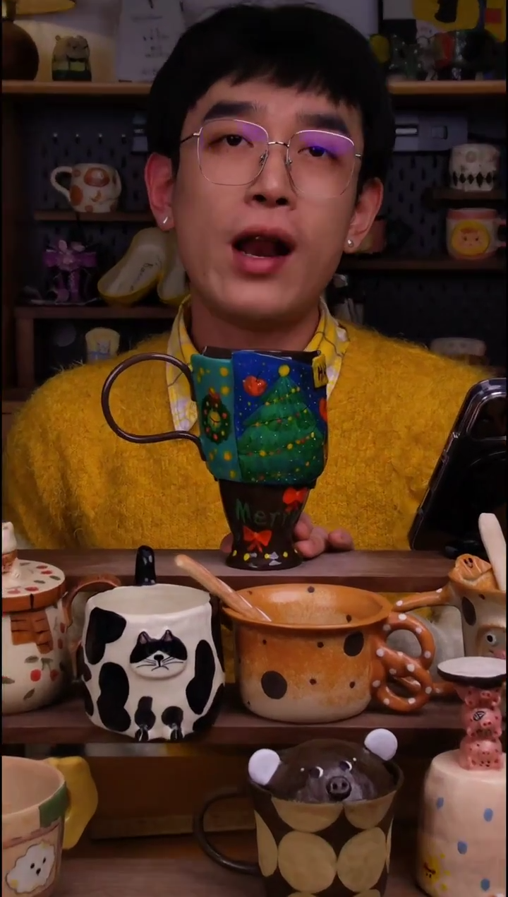 杯子陶景德镇可爱设计师款陶瓷