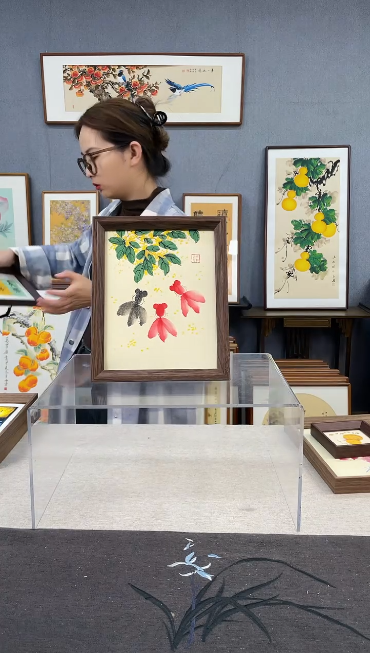 【闪购商品】国画10寸-23*29摆台书法作品-桂花