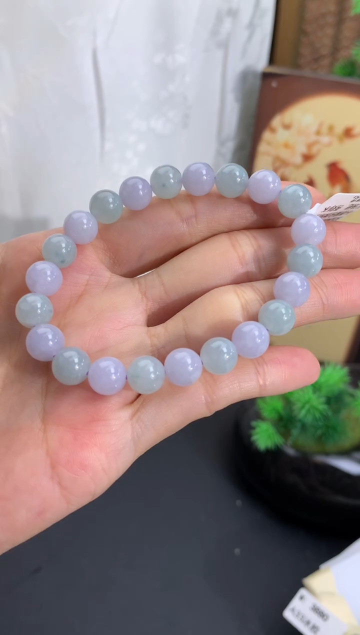 未镶嵌手串翡翠卡8mm（有纹