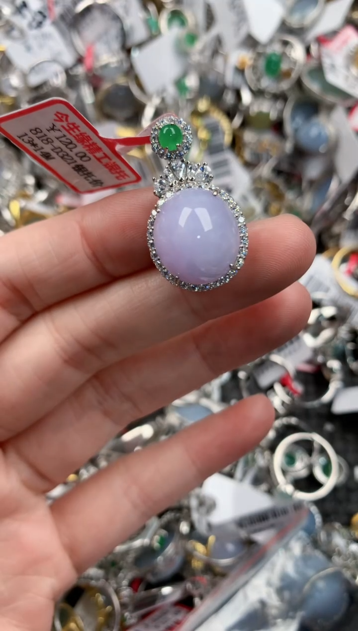 银S925镶嵌戒指翡翠555----9