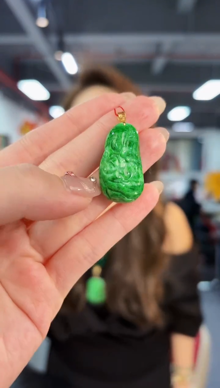 【闪购商品】翡翠颈饰18K金镶嵌缅料A货/支持复检/一件