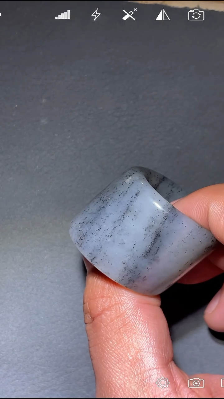 未镶嵌和田玉把件大*山QZ 青花扳指24#