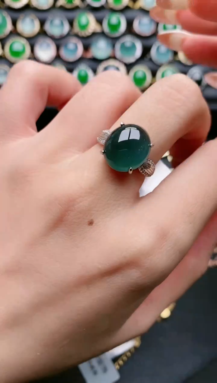 【闪购商品】翡翠戒指银S925镶嵌1111111