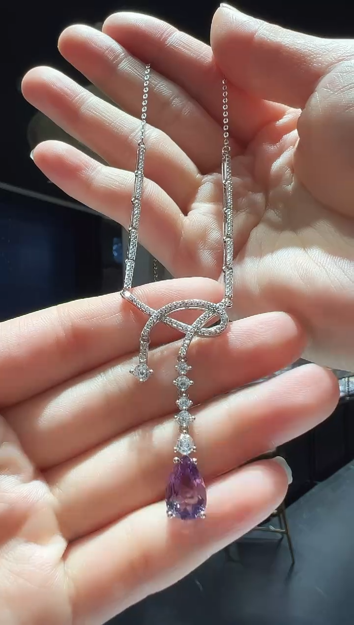 【闪购商品】水晶颈饰银S925镶嵌19】