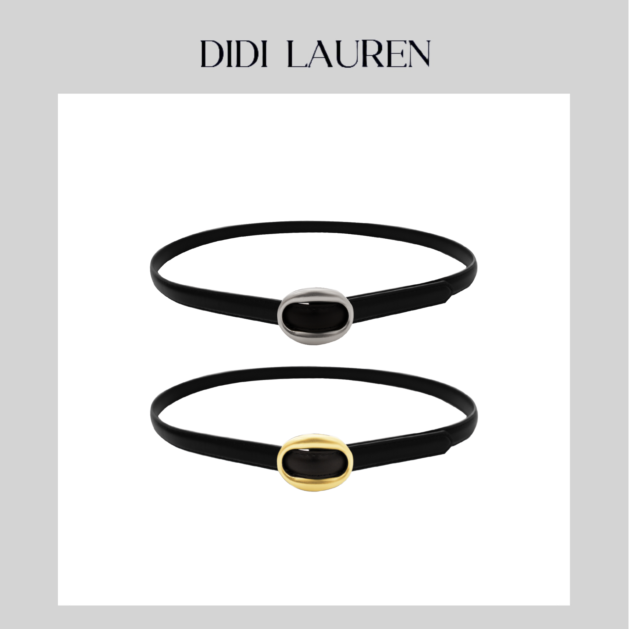 DIDI LAUREN“复古之约”简约小众款无孔真皮腰带