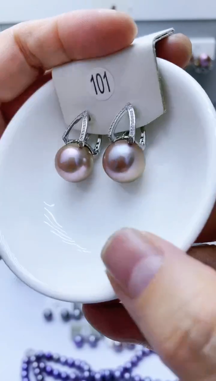 【闪购商品】淡水珍珠耳饰银S925镶嵌101
