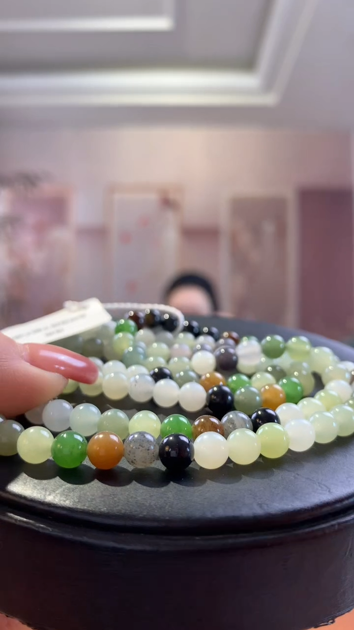 【闪购商品】和田玉珠串未镶嵌多宝108多圈6mm