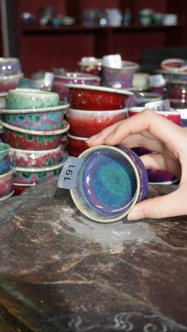 摆件陶精品窑变钧瓷茶器