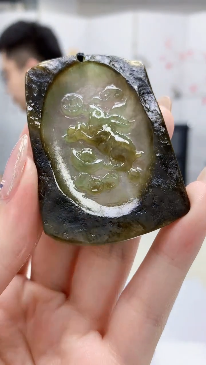 【闪购商品】定制翡翠未镶嵌5153jw-毛货挂件34