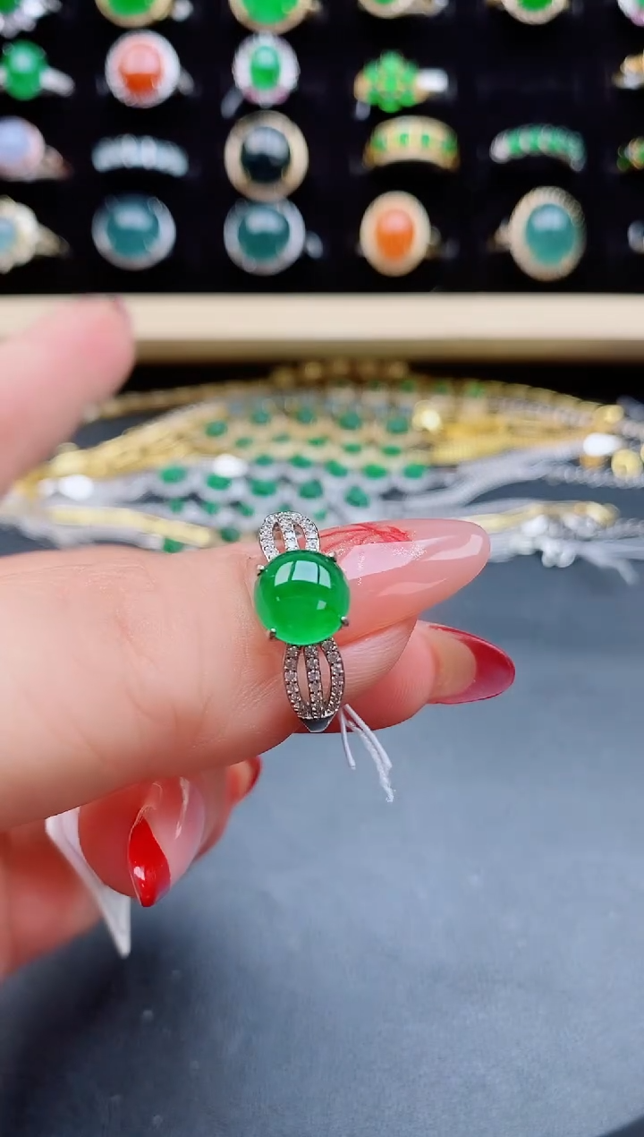 【闪购商品】翡翠戒指银S925镶嵌312321