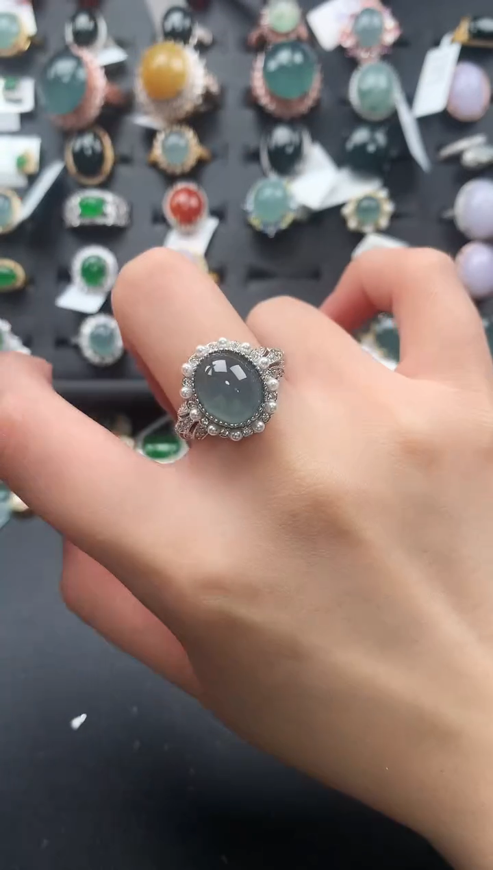 【闪购商品】翡翠戒指银S925镶嵌51241