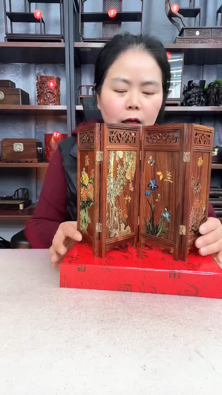 【闪购商品】乌木类端景台小李子红木工艺品