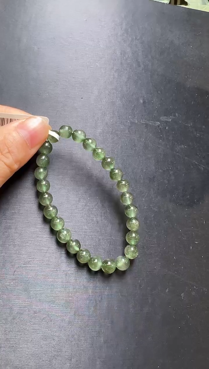 未镶嵌手串水晶绿发晶手串7mm+ JP52519 