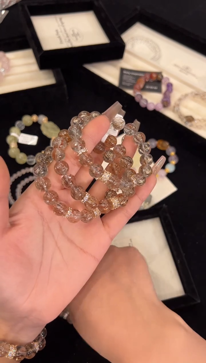 【闪购商品】水晶手链合金黑金超手链x1375